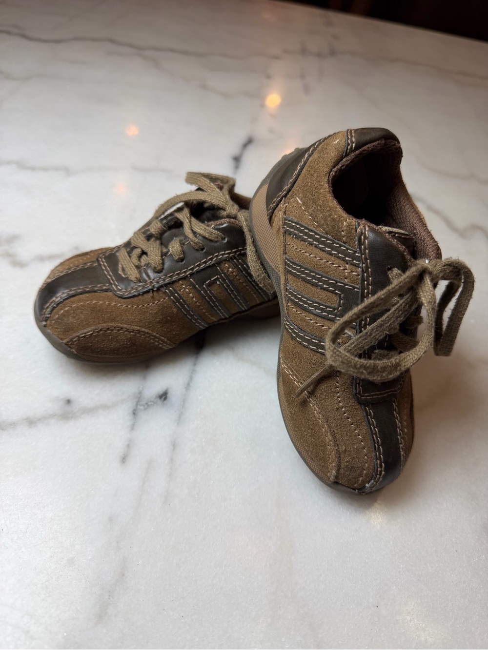 Kids Casual Brown Suede Lace-Up Sneakers
